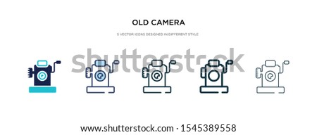 old camera icon in different style vector illustration. two colored and black old camera vector icons designed in filled, outline, line and stroke style can be used for web, mobile, ui
