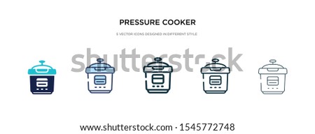 pressure cooker icon in different style vector illustration. two colored and black pressure cooker vector icons designed in filled, outline, line and stroke style can be used for web, mobile, ui