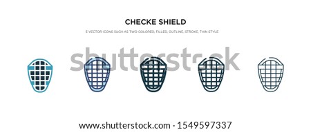checke shield icon in different style vector illustration. two colored and black checke shield vector icons designed in filled, outline, line and stroke style can be used for web, mobile, ui