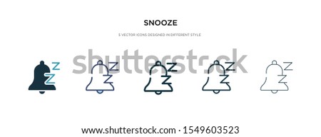snooze icon in different style vector illustration. two colored and black snooze vector icons designed in filled, outline, line and stroke style can be used for web, mobile, ui