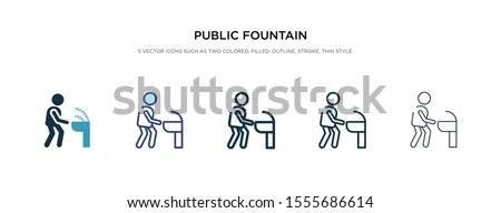 public fountain icon in different style vector illustration. two colored and black public fountain vector icons designed in filled, outline, line and stroke style can be used for web, mobile, ui