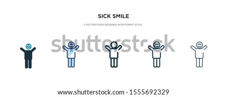 sick smile icon in different style vector illustration. two colored and black sick smile vector icons designed in filled, outline, line and stroke style can be used for web, mobile, ui