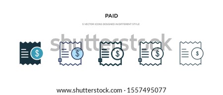 paid icon in different style vector illustration. two colored and black paid vector icons designed in filled, outline, line and stroke style can be used for web, mobile, ui