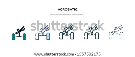 acrobatic icon in different style vector illustration. two colored and black acrobatic vector icons designed in filled, outline, line and stroke style can be used for web, mobile, ui