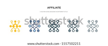 affiliate icon in different style vector illustration. two colored and black affiliate vector icons designed in filled, outline, line and stroke style can be used for web, mobile, ui