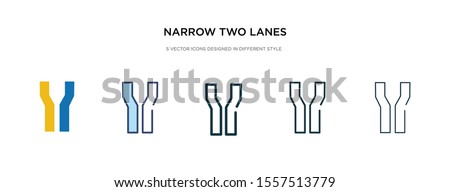 narrow two lanes icon in different style vector illustration. two colored and black narrow two lanes vector icons designed in filled, outline, line and stroke style can be used for web, mobile, ui