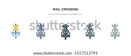 rail crossing icon in different style vector illustration. two colored and black rail crossing vector icons designed in filled, outline, line and stroke style can be used for web, mobile, ui