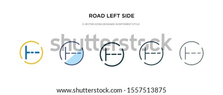 road left side icon in different style vector illustration. two colored and black road left side vector icons designed in filled, outline, line and stroke style can be used for web, mobile, ui