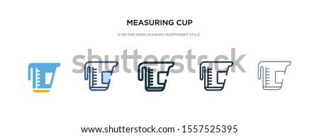 measuring cup icon in different style vector illustration. two colored and black measuring cup vector icons designed in filled, outline, line and stroke style can be used for web, mobile, ui