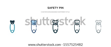 safety pin icon in different style vector illustration. two colored and black safety pin vector icons designed in filled, outline, line and stroke style can be used for web, mobile, ui