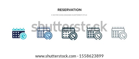 reservation icon in different style vector illustration. two colored and black reservation vector icons designed in filled, outline, line and stroke style can be used for web, mobile, ui