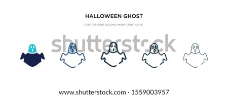halloween ghost icon in different style vector illustration. two colored and black halloween ghost vector icons designed in filled, outline, line and stroke style can be used for web, mobile, ui