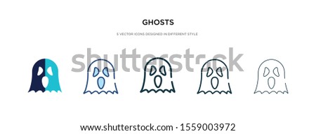 ghosts icon in different style vector illustration. two colored and black ghosts vector icons designed in filled, outline, line and stroke style can be used for web, mobile, ui