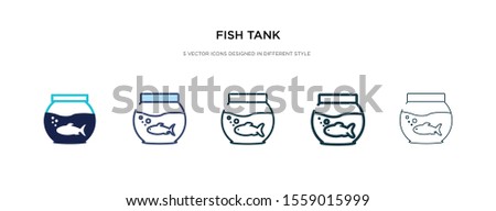 fish tank icon in different style vector illustration. two colored and black fish tank vector icons designed in filled, outline, line and stroke style can be used for web, mobile, ui