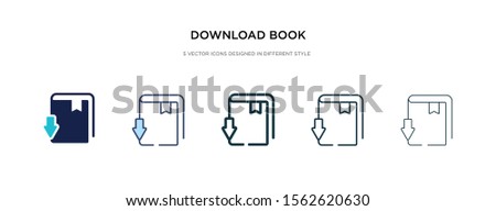 download book icon in different style vector illustration. two colored and black download book vector icons designed in filled, outline, line and stroke style can be used for web, mobile, ui