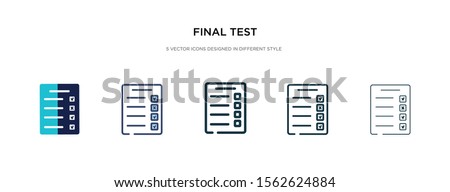 final test icon in different style vector illustration. two colored and black final test vector icons designed in filled, outline, line and stroke style can be used for web, mobile, ui