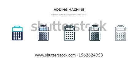 adding machine icon in different style vector illustration. two colored and black adding machine vector icons designed in filled, outline, line and stroke style can be used for web, mobile, ui
