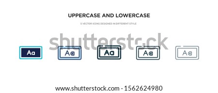 uppercase and lowercase letter icon in different style vector illustration. two colored and black uppercase and lowercase letter vector icons designed in filled, outline, line stroke style can be