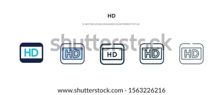 hd icon in different style vector illustration. two colored and black hd vector icons designed in filled, outline, line and stroke style can be used for web, mobile, ui