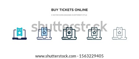 buy tickets online icon in different style vector illustration. two colored and black buy tickets online vector icons designed in filled, outline, line and stroke style can be used for web, mobile,