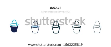 bucket icon in different style vector illustration. two colored and black bucket vector icons designed in filled, outline, line and stroke style can be used for web, mobile, ui