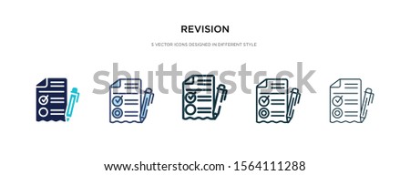 revision icon in different style vector illustration. two colored and black revision vector icons designed in filled, outline, line and stroke style can be used for web, mobile, ui