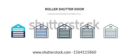 roller shutter door icon in different style vector illustration. two colored and black roller shutter door vector icons designed in filled, outline, line and stroke style can be used for web,
