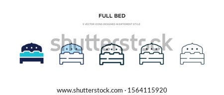 full bed icon in different style vector illustration. two colored and black full bed vector icons designed in filled, outline, line and stroke style can be used for web, mobile, ui