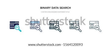 binary data search icon in different style vector illustration. two colored and black binary data search vector icons designed in filled, outline, line and stroke style can be used for web, mobile,