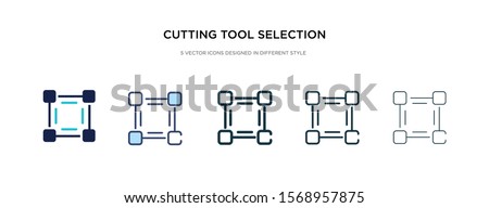cutting tool selection icon in different style vector illustration. two colored and black cutting tool selection vector icons designed in filled, outline, line and stroke style can be used for web,