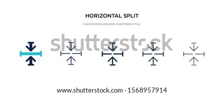 horizontal split icon in different style vector illustration. two colored and black horizontal split vector icons designed in filled, outline, line and stroke style can be used for web, mobile, ui