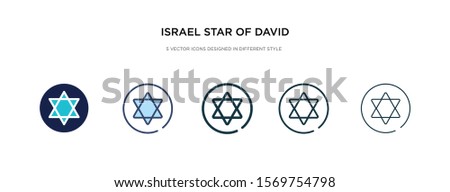 israel star of david icon in different style vector illustration. two colored and black israel star of david vector icons designed in filled, outline, line and stroke style can be used for web,