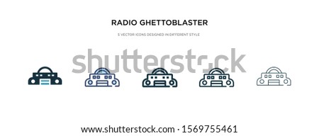 radio ghettoblaster icon in different style vector illustration. two colored and black radio ghettoblaster vector icons designed in filled, outline, line and stroke style can be used for web,