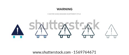 warning icon in different style vector illustration. two colored and black warning vector icons designed in filled, outline, line and stroke style can be used for web, mobile, ui