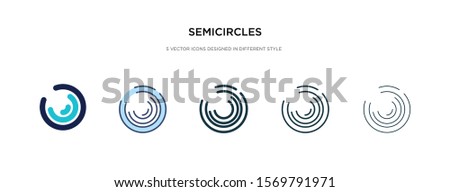 semicircles icon in different style vector illustration. two colored and black semicircles vector icons designed in filled, outline, line and stroke style can be used for web, mobile, ui