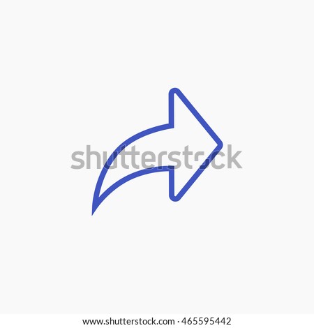 Facebook outline Forward Icon Vector. Arrow Graphic. Social Media User Interface Sign. Flat Illustration. FB UI Symbol. 2016 Design