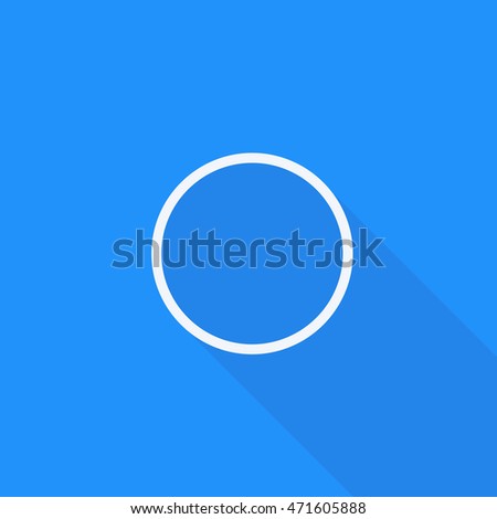 WhatsApp uncheck icon vector, Isolated mobile application empty circle sign long shadow