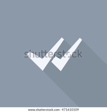 WhatsApp delivered message icon, two check sign vector, mobile application user interface element