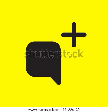 Snapchat Send Message Icon vector, Social Media Add Comment Sign, Picture UI element, User Interface symbol, 2016 Outline shape, EPS, illustration, Web, Thin, Flat, Gray, Button, yellow