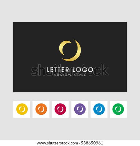 O shadow  letter logo. gold color and some other colors