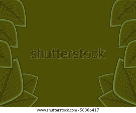 Abstract green leaf border