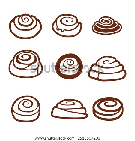 Cinnamon rolls typically have a spiral shape. This is achieved by rolling up a rectangular dough sheet filled with cinnamon and sugar