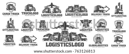 A template of Truck Logo, cargo logo, delivery cargo trucks, Logistic logo