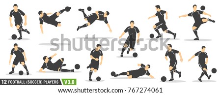 A set of vector set of football, soccer players