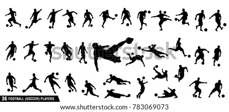 A set of vector set of football, soccer players