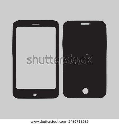 Two Smartphone icon silhouette vector with white background Illustration Graphics Design