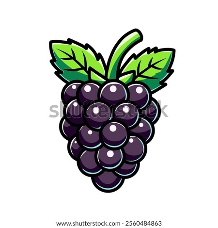 blackberry vector design illustration, blackberry icon, blackberry logo, blackberry fruit, great as a sticker.