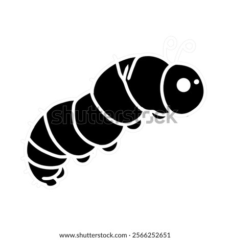 caterpillar vector design, caterpillar icon, caterpillar logo, caterpillar sticker, black and white design, great as a sticker.