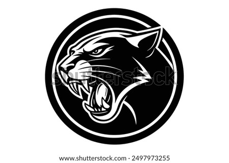 Cute Panther Vector Illustration - Cartoon, Clipart  Line Art Design Adorable panther vector illustration perfect for cartoon, clipart, and line art designs