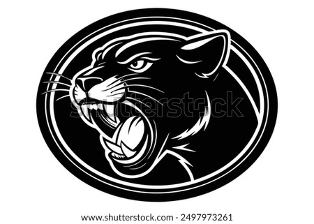 Cute Panther Vector Illustration - Cartoon, Clipart  Line Art Design Adorable panther vector illustration perfect for cartoon, clipart, and line art designs